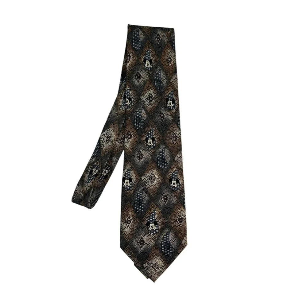 Vintage Mickey Mouse Silk Tie Disney Novelty 60”